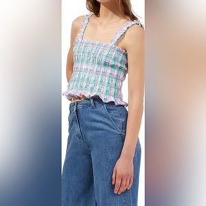 French Connection Striped Cropped Tank Top